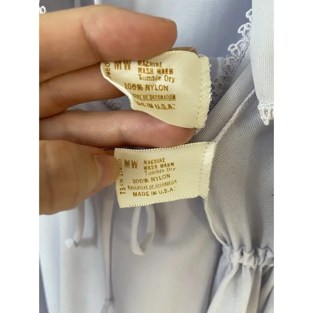 John Kloss X Cira Nylon Lingerie Robe & Nightgown Sz Medium Vintage Peignoir Set